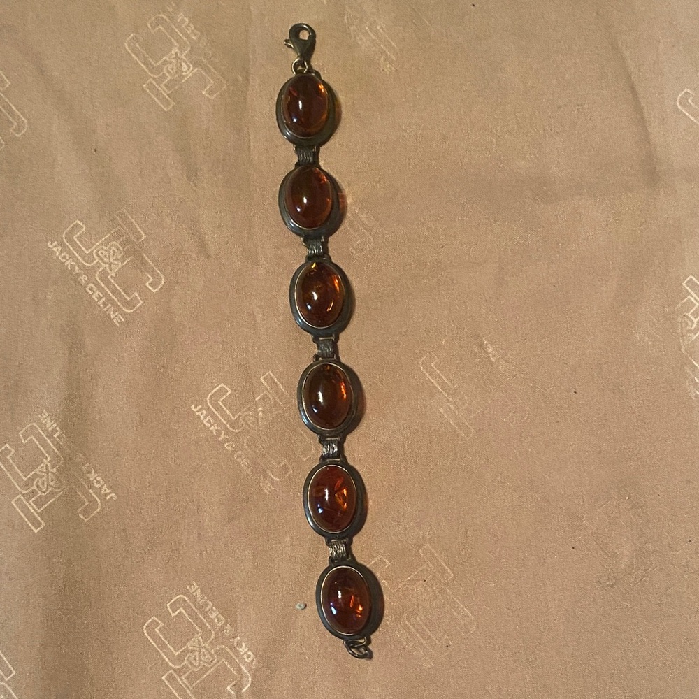 Vintages Dark Amber Link Bracelet